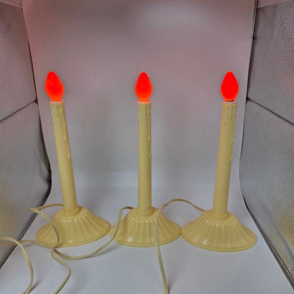 NOMA Vintage Christmas Candles Set of 3 Orange Bulbs 10.5" Electric - Picture 1 of 10